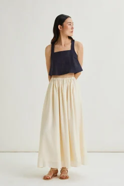 Crinkled Viscose Maxi Skirt