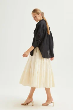 Crinkled Viscose Oversized Shirt