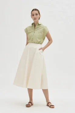 Crisp Cotton Gathered Shirt