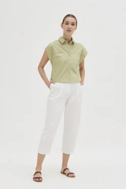 Crisp Cotton Gathered Shirt