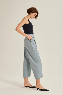 Double Pleat Cotton Pants