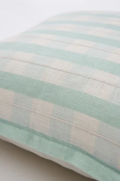 Embroidered Plaid Cushion Cover