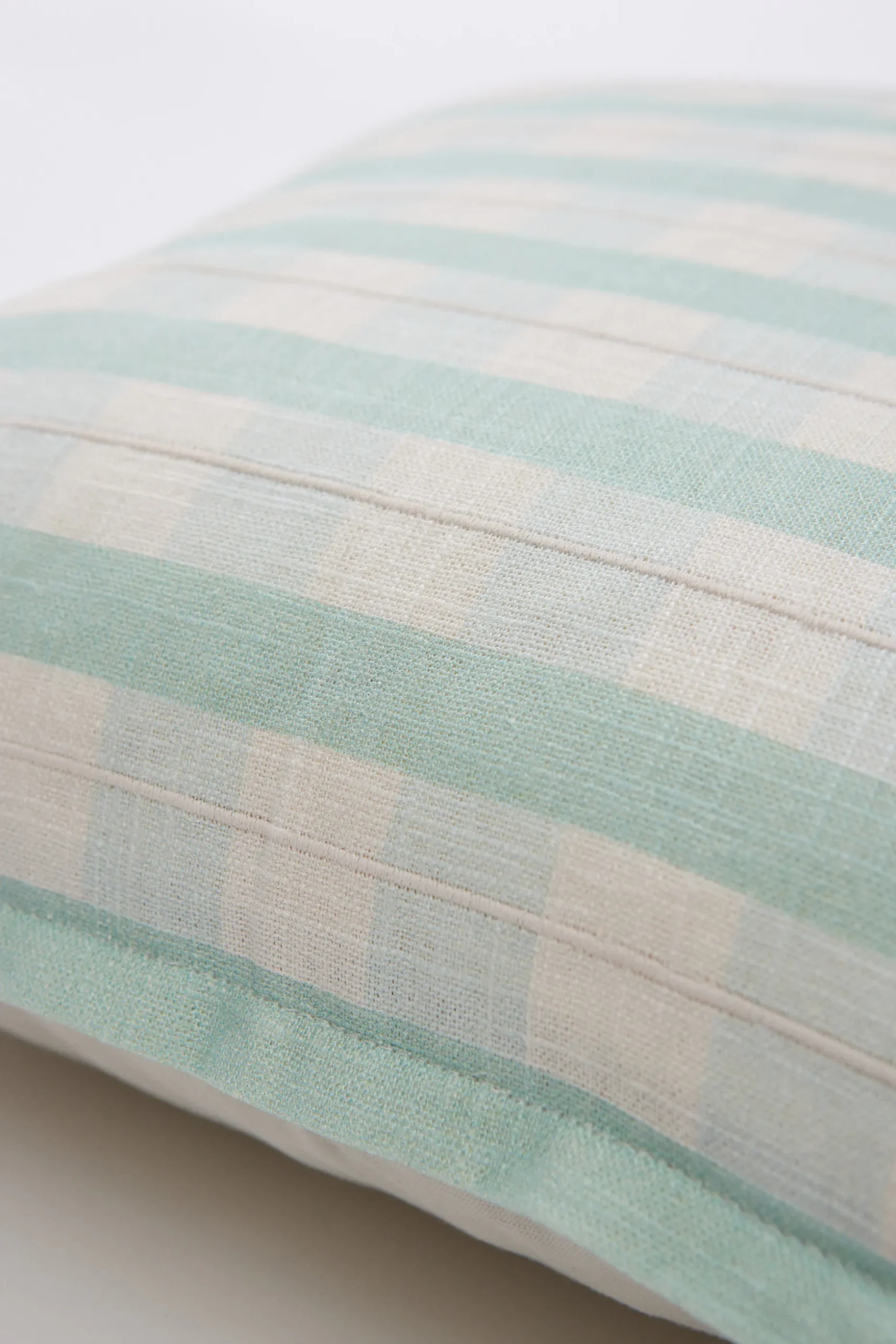 Embroidered Plaid Cushion Cover