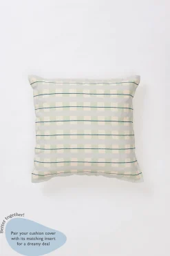 Embroidered Plaid Cushion Cover