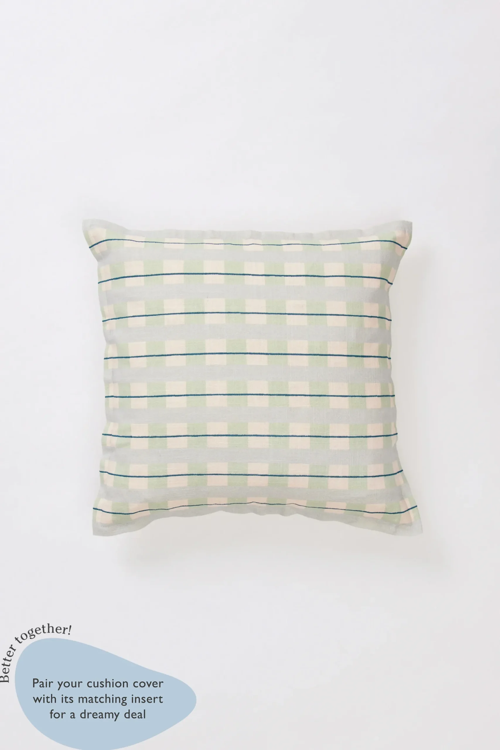 Embroidered Plaid Cushion Cover