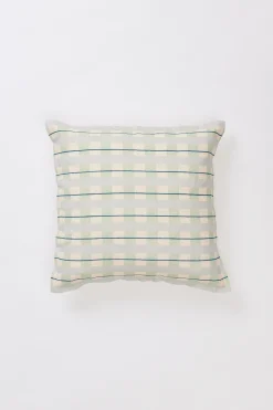 Embroidered Plaid Cushion Cover