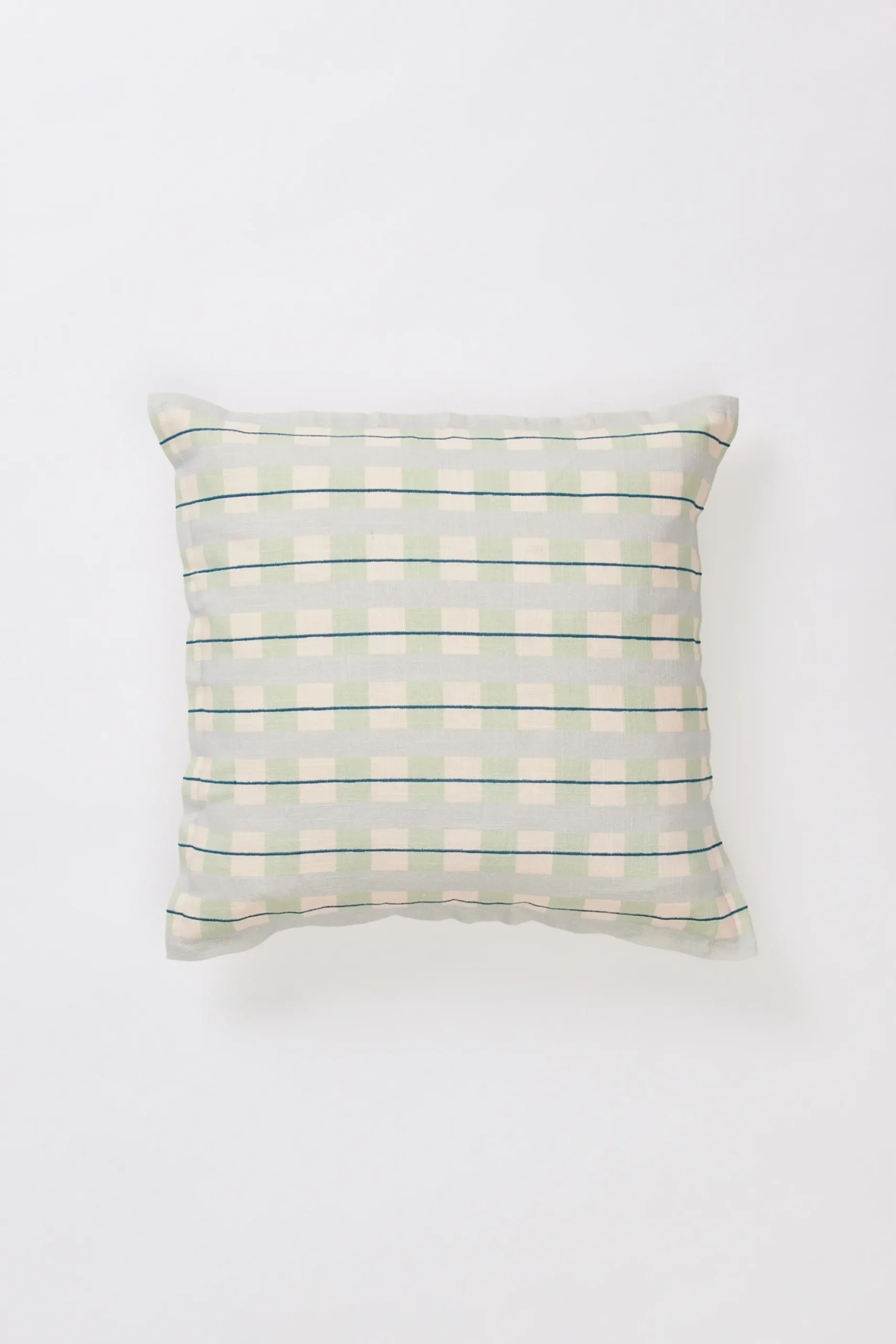 Embroidered Plaid Cushion Cover