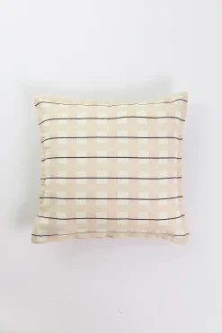 Embroidered Plaid Cushion Cover