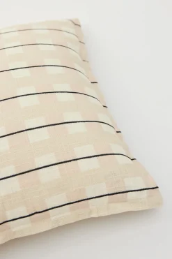 Embroidered Plaid Cushion Cover