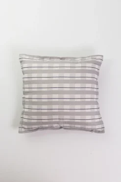 Embroidered Plaid Cushion Cover