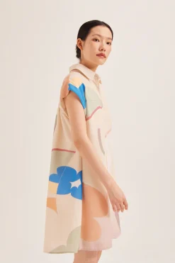 Fairground Gathered Shirt Dress