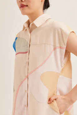 Fairground Gathered Shirt Dress