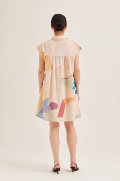 Fairground Gathered Shirt Dress