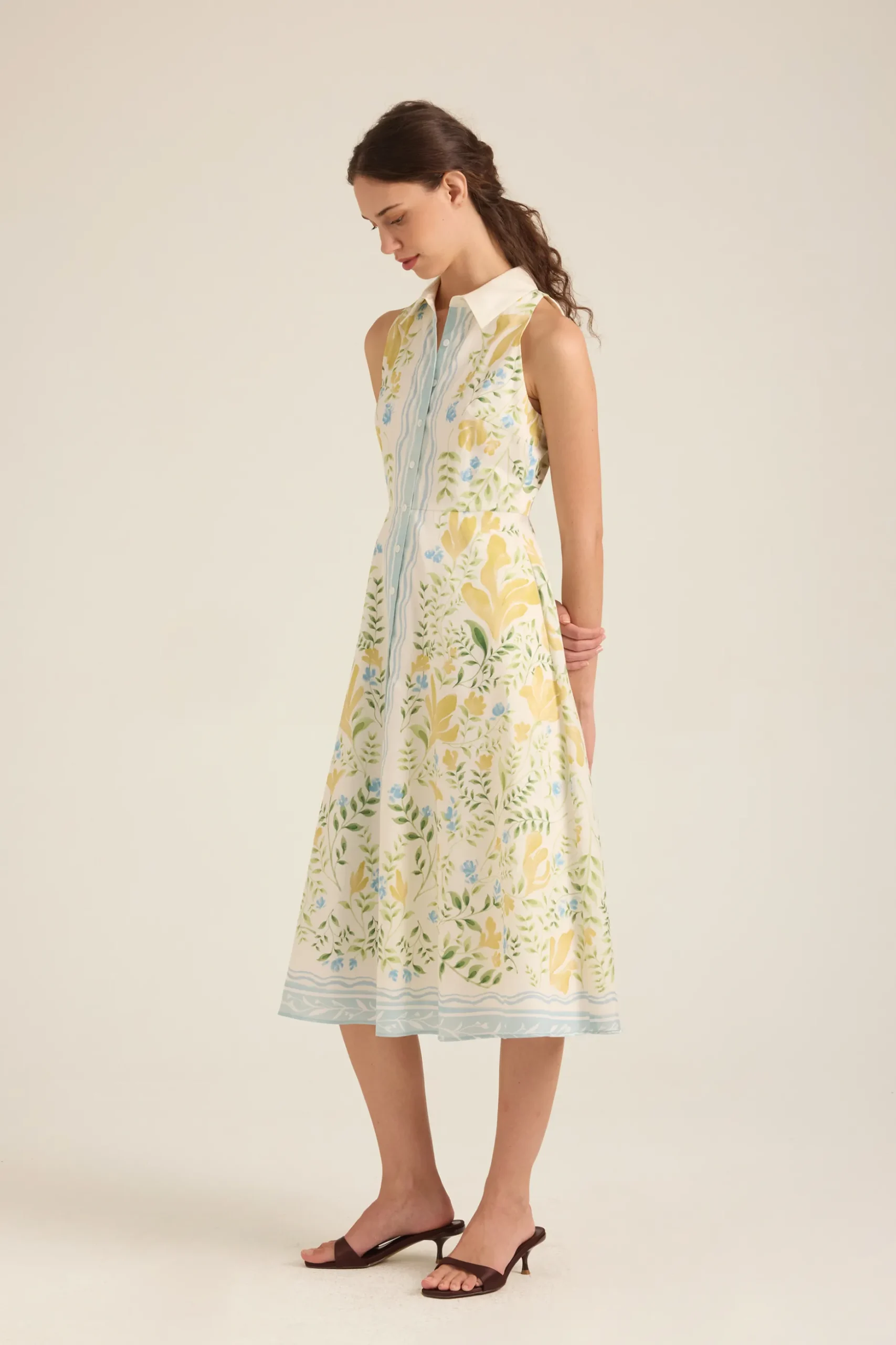 Garden Button-Down Midi Dress