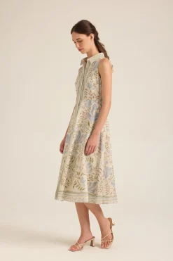 Garden Button-Down Midi Dress