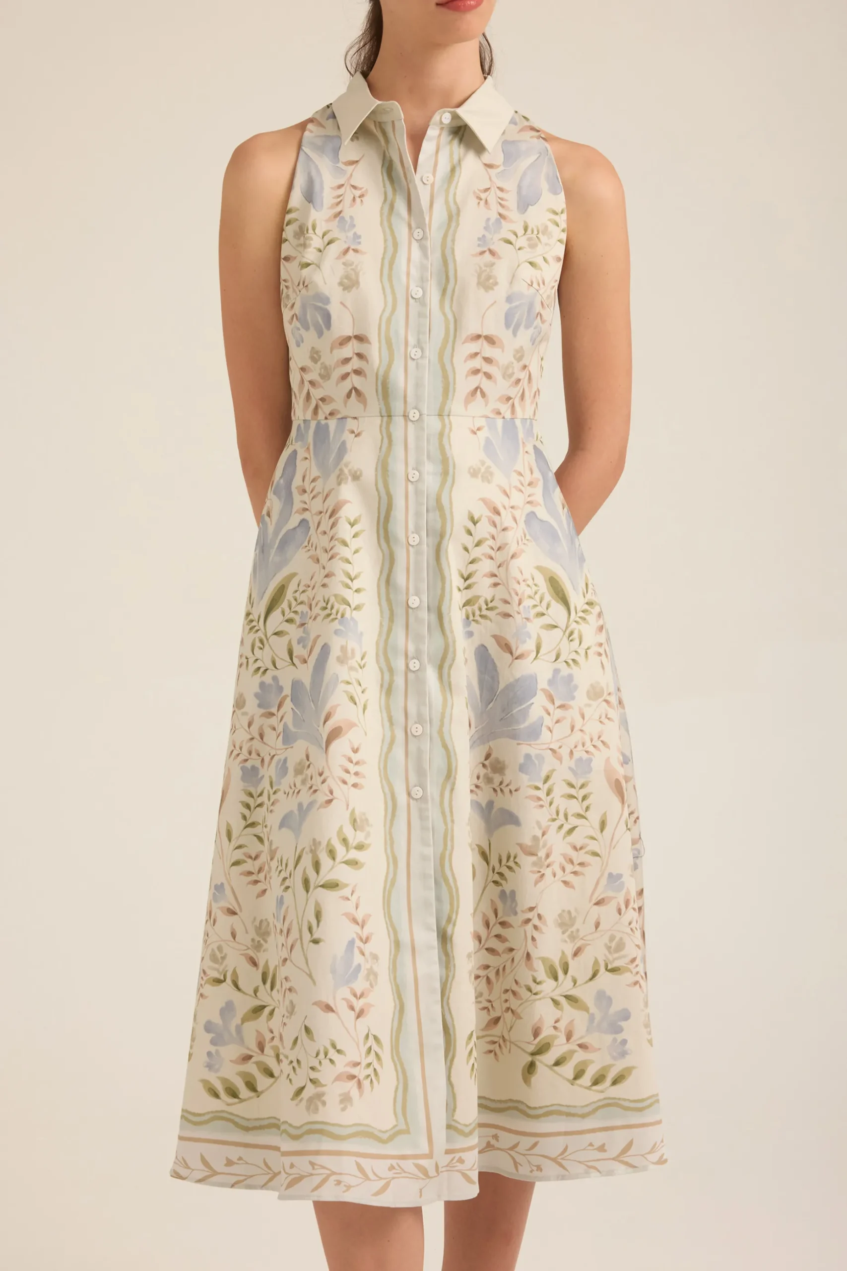 Garden Button-Down Midi Dress