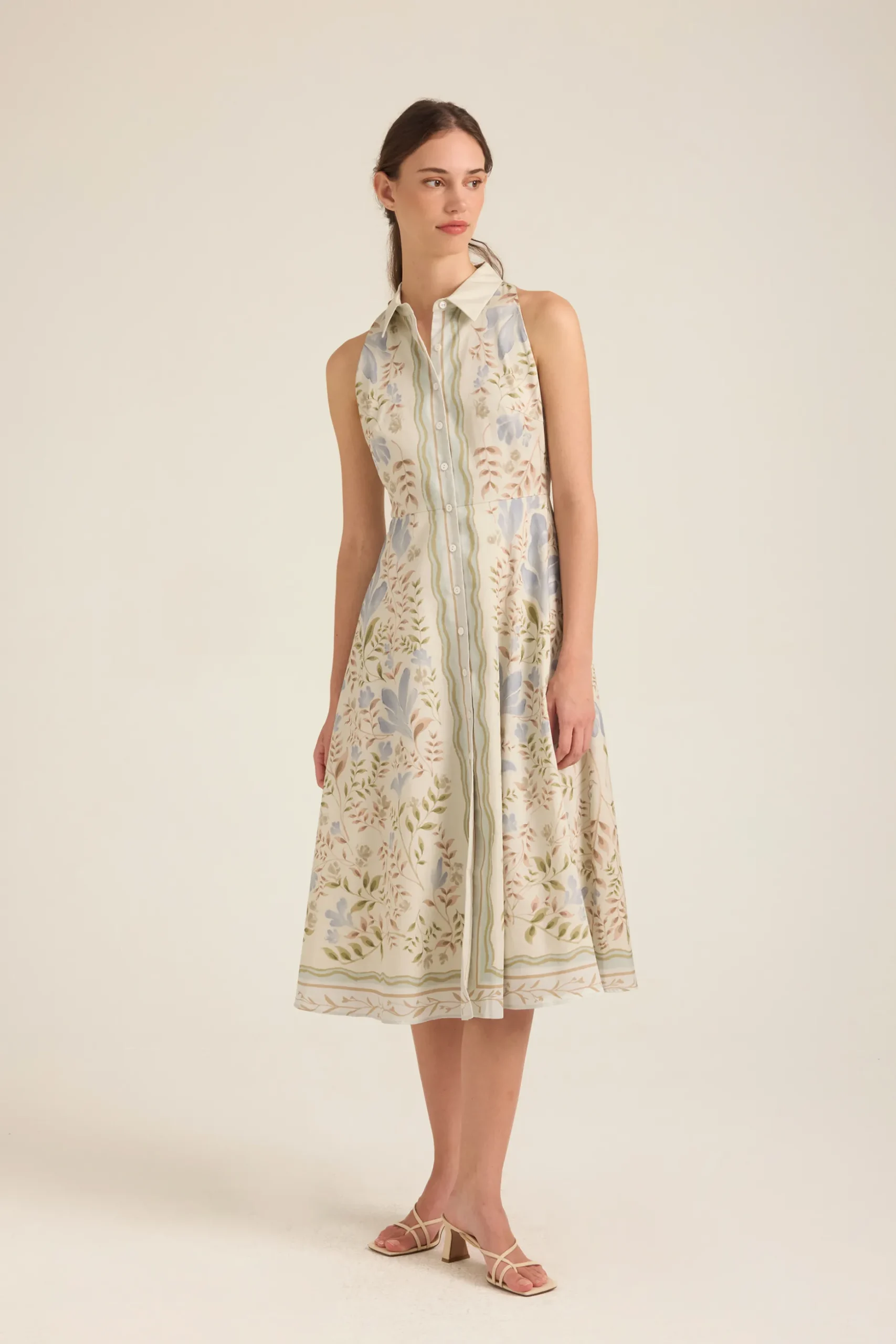 Garden Button-Down Midi Dress