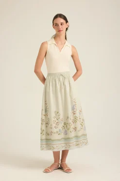 Garden Cotton Midi Skirt