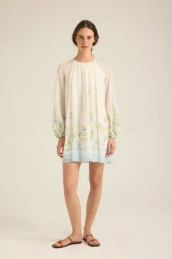Garden Puff-Sleeve Shift Dress