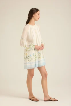 Garden Puff-Sleeve Shift Dress