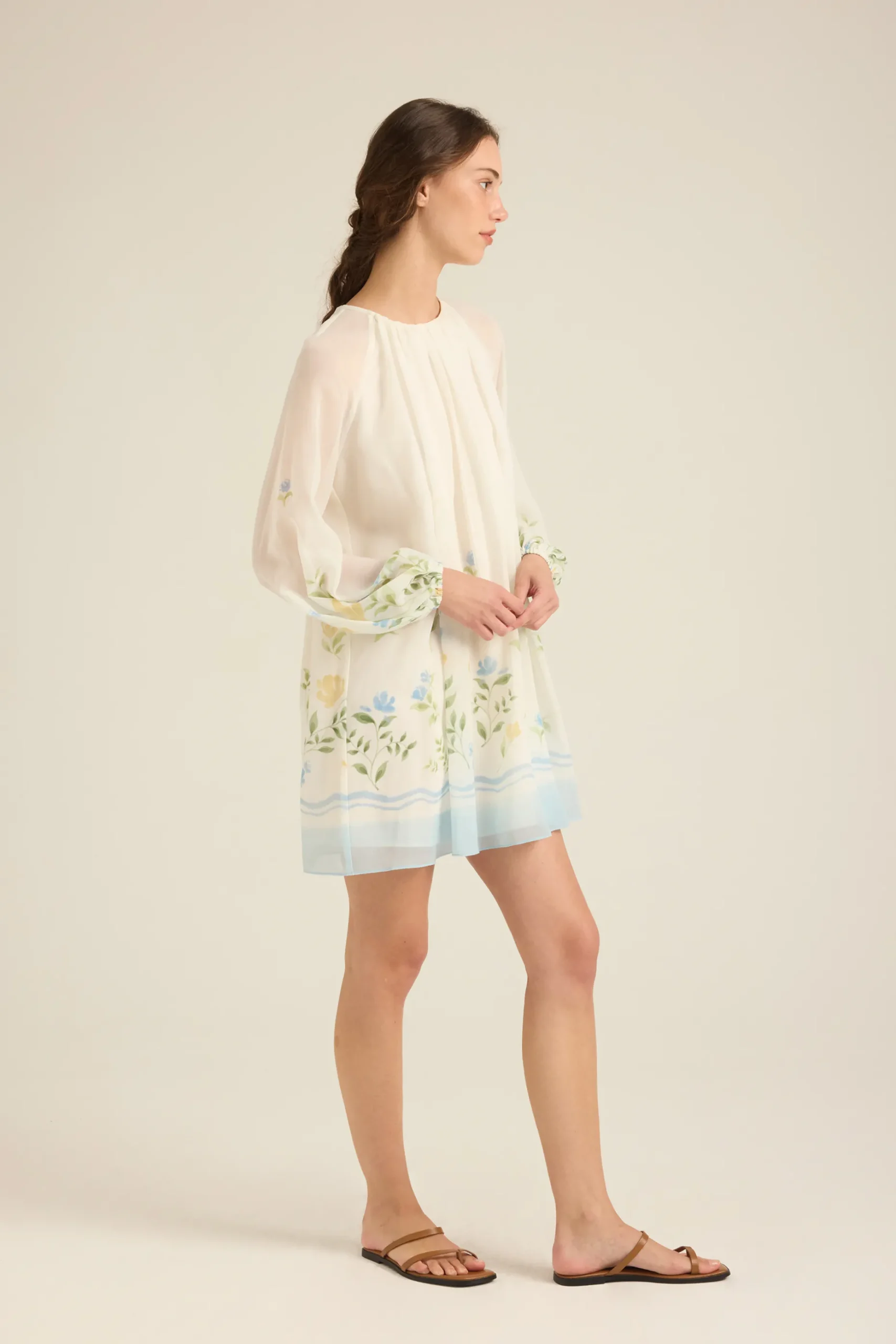 Garden Puff-Sleeve Shift Dress