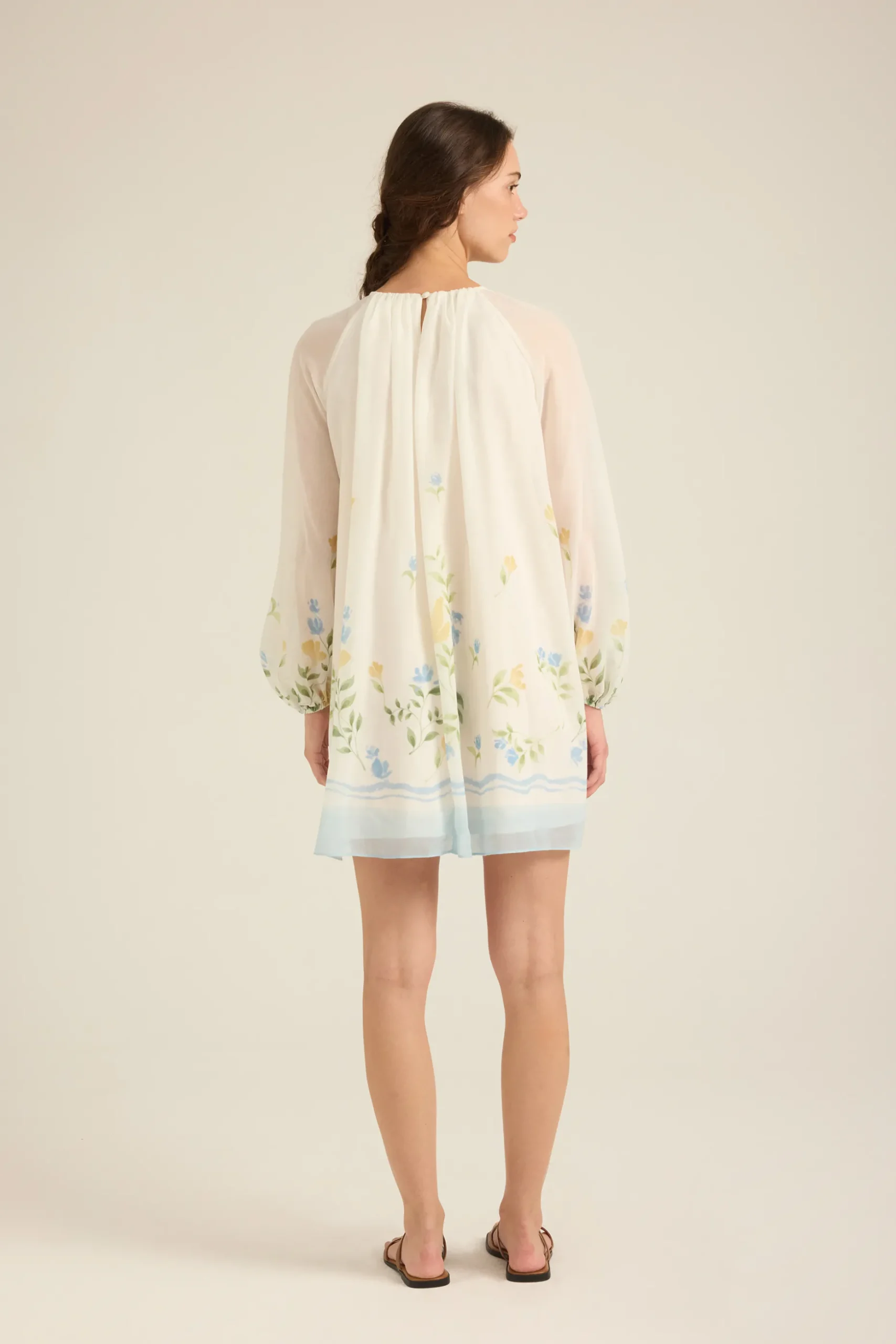 Garden Puff-Sleeve Shift Dress