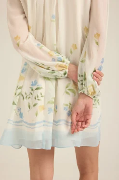 Garden Puff-Sleeve Shift Dress