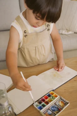 Gathered Cotton Twill Romper