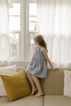 Gathered Seam Round-Neck Dress