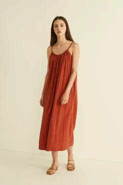 Gathered Viscose Tent Dress