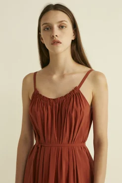 Gathered Viscose Tent Dress