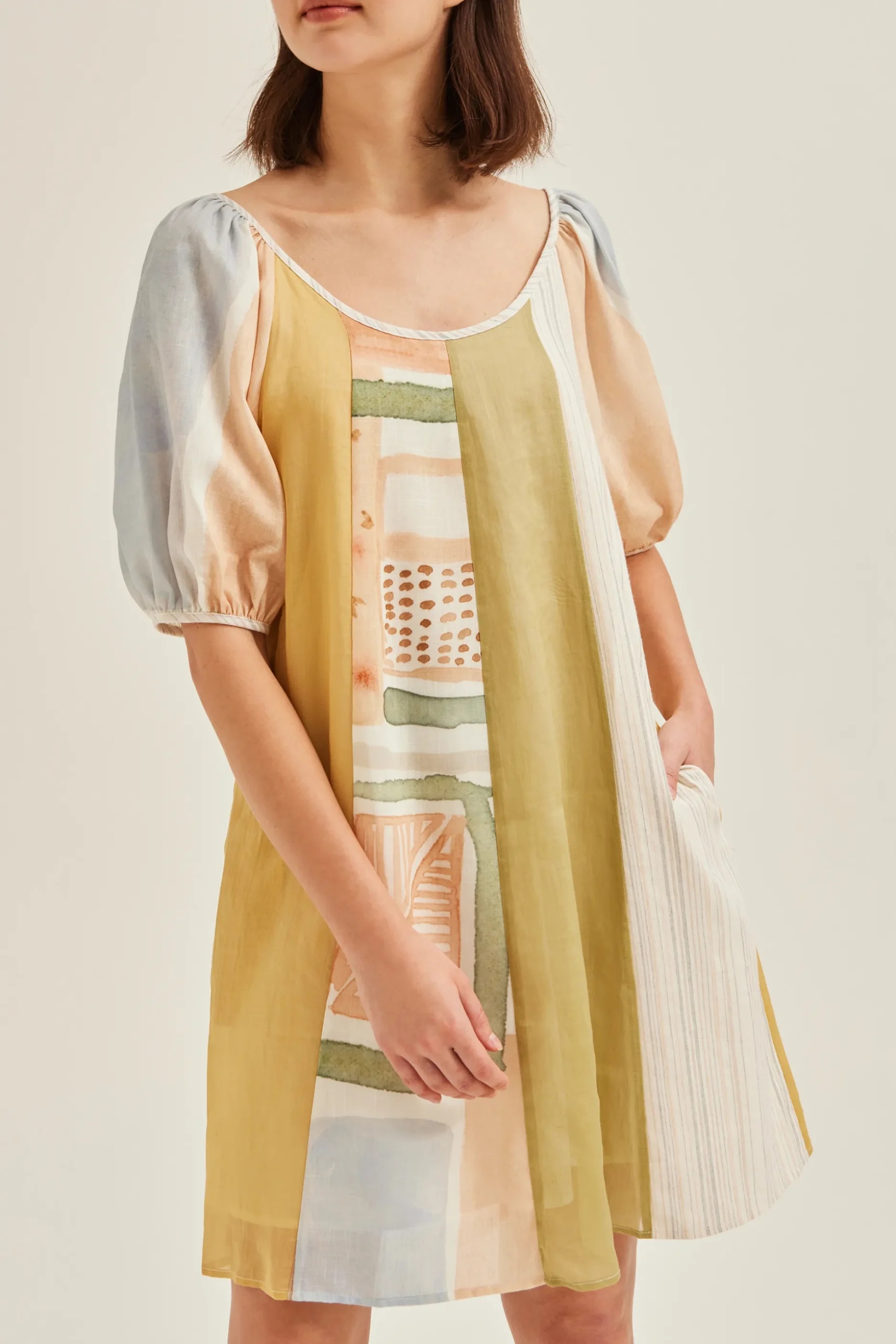 Heirloom Puff-Sleeve Shift Dress