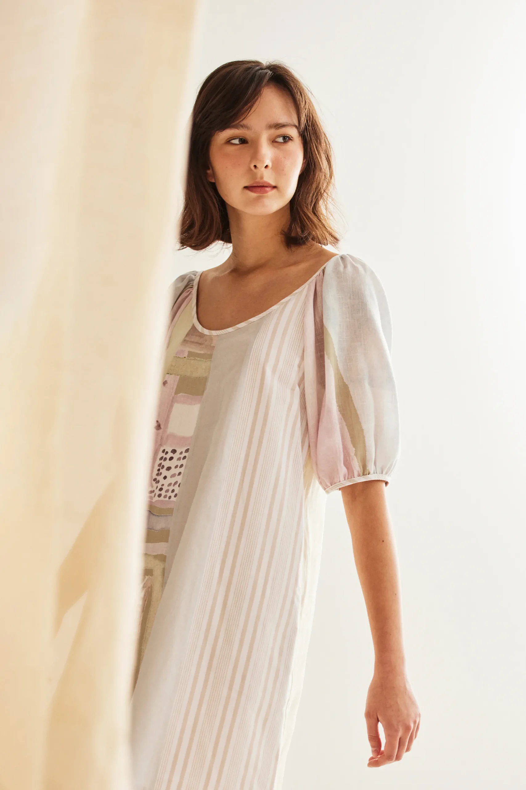 Heirloom Puff-Sleeve Shift Dress