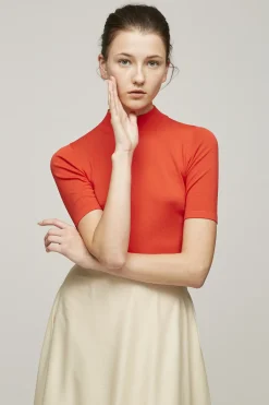 High-Neck Knit Top