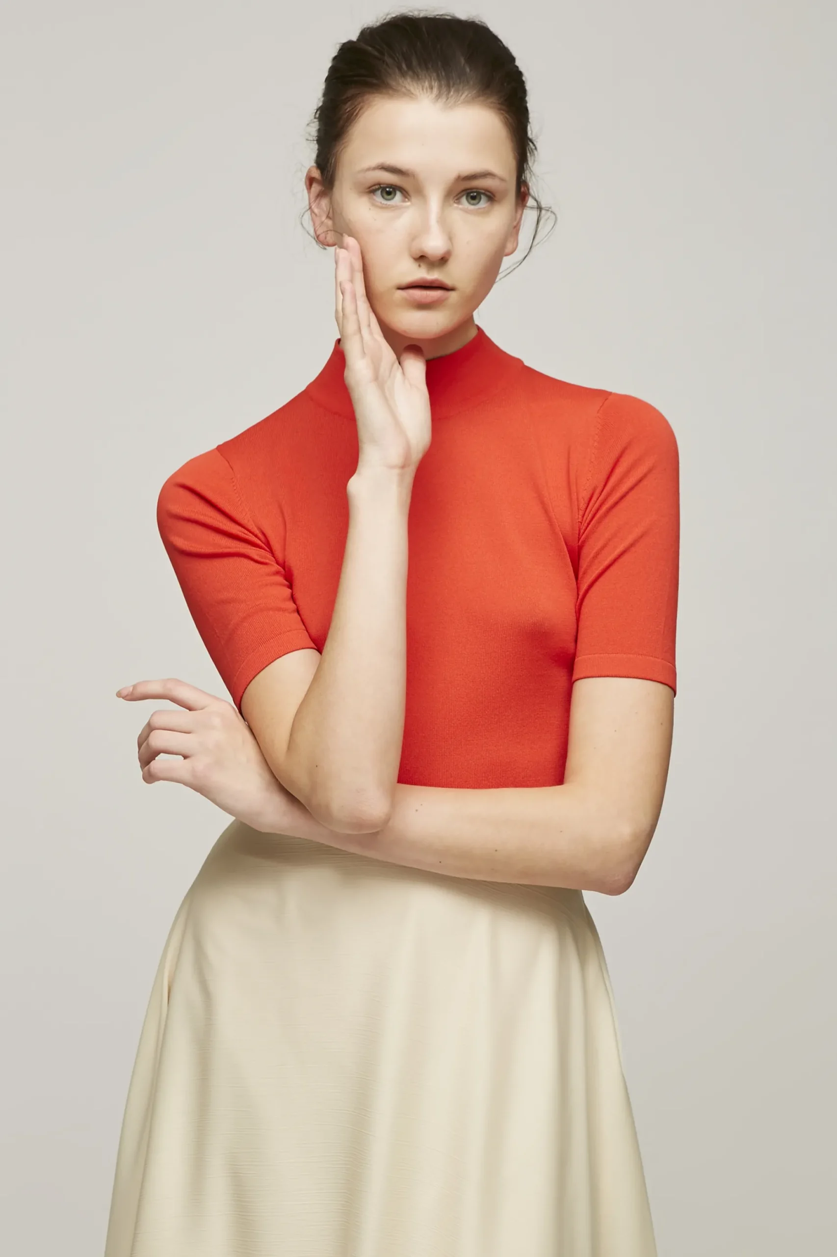 High-Neck Knit Top