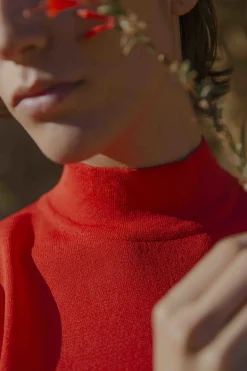 High-Neck Knit Top