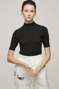 High-Neck Knit Top