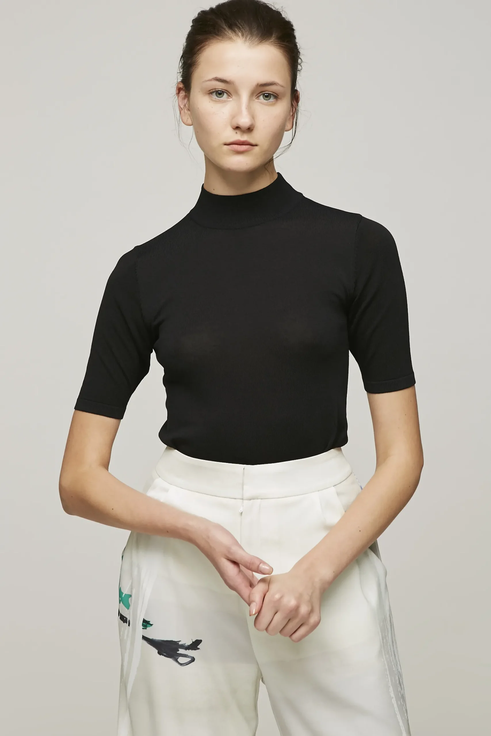 High-Neck Knit Top