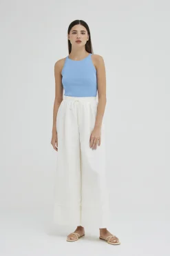 Knitted Boat-Neck Top