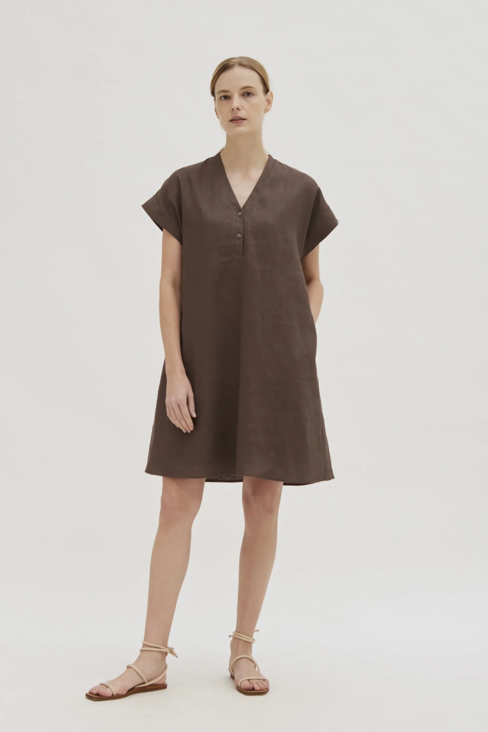 Linen Boxy Shift Dress