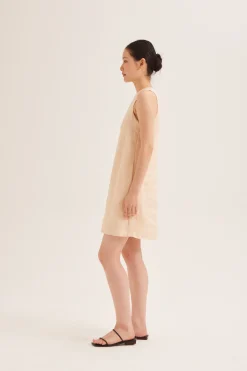 Linen Button-Down Shift Dress