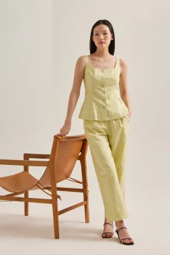 Linen Button-Down Vest
