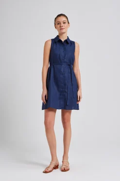 Linen Collared Shift Dress