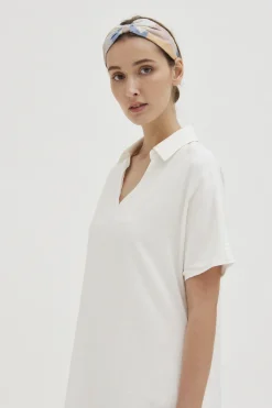 Linen Collared V-Neck Dress