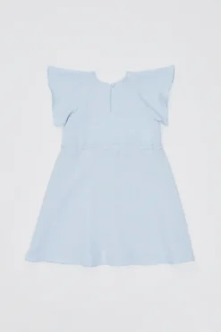 Linen Flutter Sleeve Midi Dress