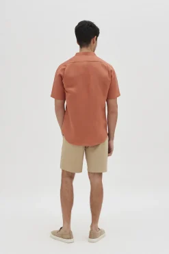 Linen Mandarin Collar Shirt