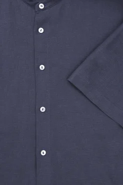 Linen Mandarin Collar Shirt