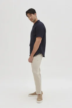 Linen Mandarin Collar Shirt