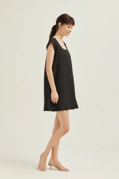 Linen Mini Swing Dress