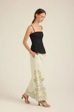 Linen Peplum Cami Top